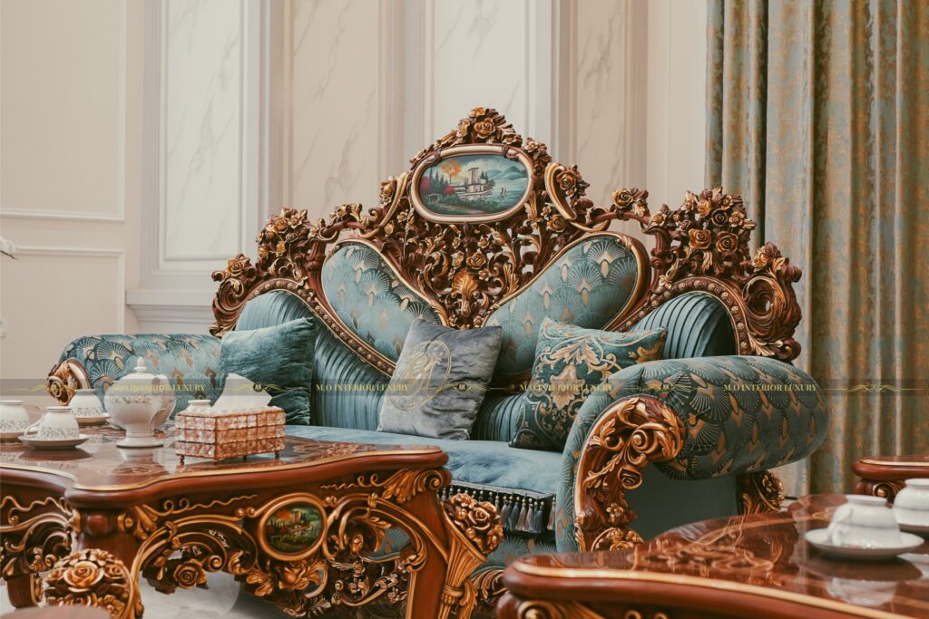 Nội thất phòng khách thượng lưu tại biệt thự củ chi.